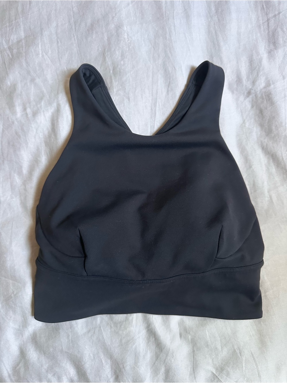 Lululemon Black Longline Sports Bra | Criss Cross Back | Size S